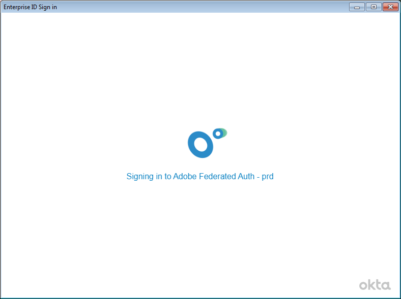 Screenshot of Adobe Federation screen