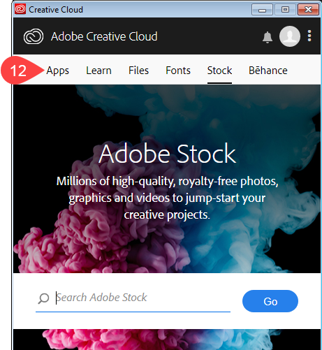 Screenshot of Adobe Stock screen