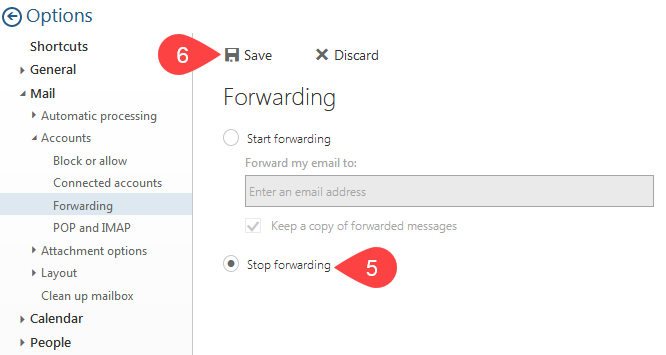 Stop forwarding