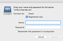 Screen shot of login