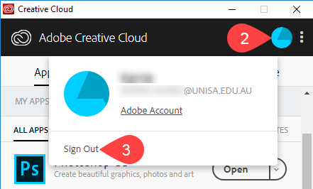 Screenshot of Adobe Creative Cloud