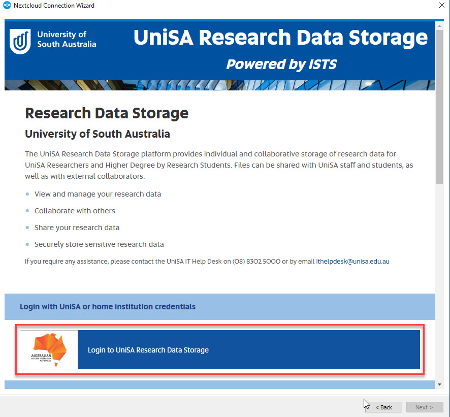 UniSA Research Data Storage AskResearch University of