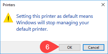 Screenshot of Windows managing printers pop-up
