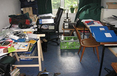 Photo of a messy work space