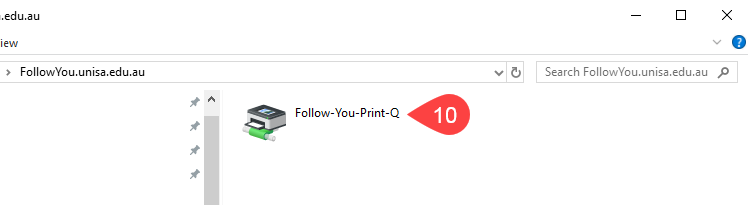 printer list - double-click Follow You printer to setup